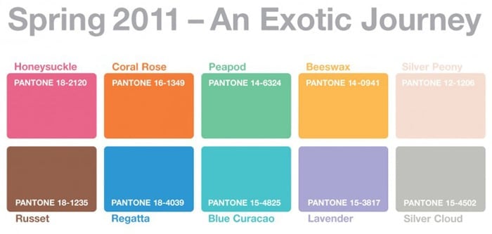 pantone spring 2011 color palette trends