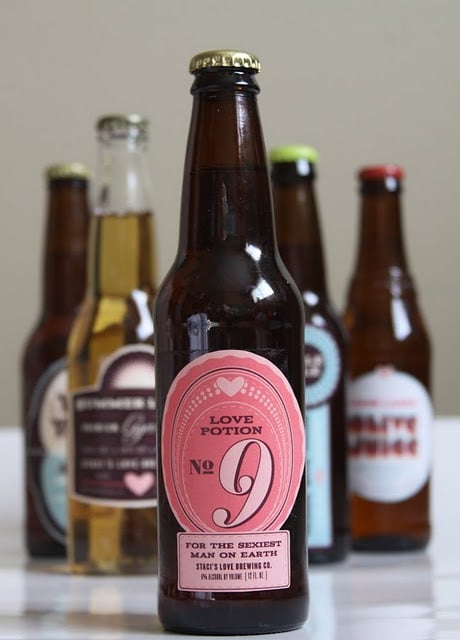 Custom beer labels for Valentine's Day