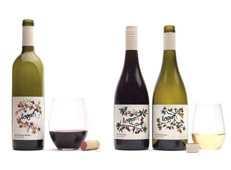 Logan Wine Bottle Labels, unique wine label design, embriodered