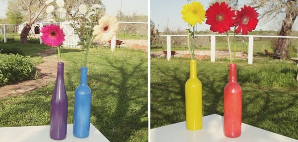 DIY-colorful-pop-art-wine-bottle-vases