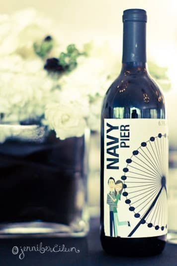 Custom Chicago Wedding Labels by Alicia Potter, photos by Jennifer Eileen