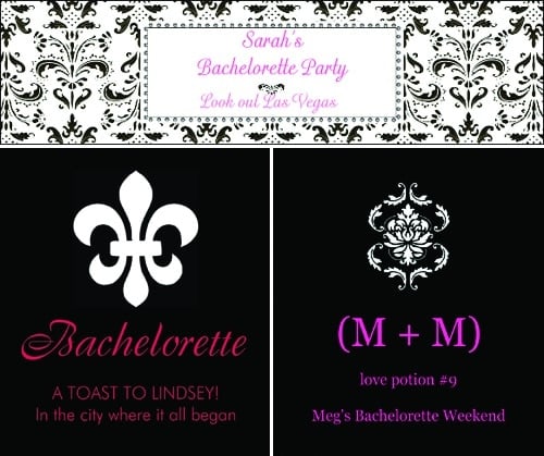 Custom Bachelorette Party Wine and Water Bottle Labels from Bottle Your Brand