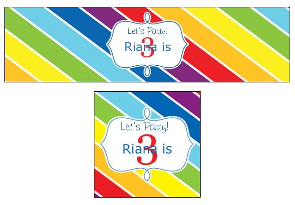 Custom Rainbow Party Labels from Bottle Your Brand