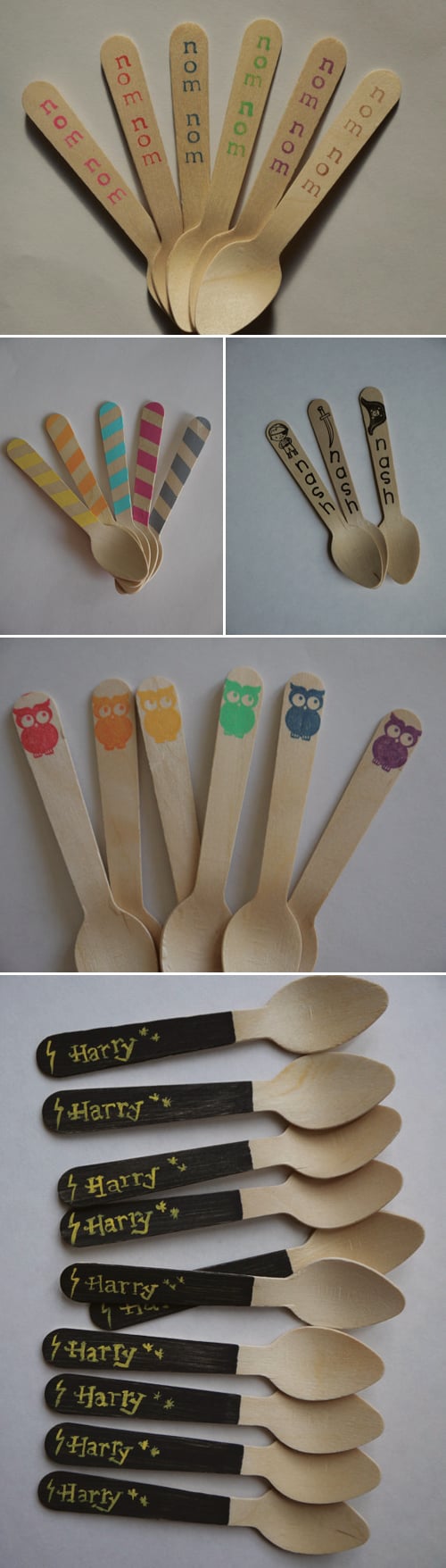Personalized Wooden Ice Cream Spoons from Sucre and Spice, Etsy