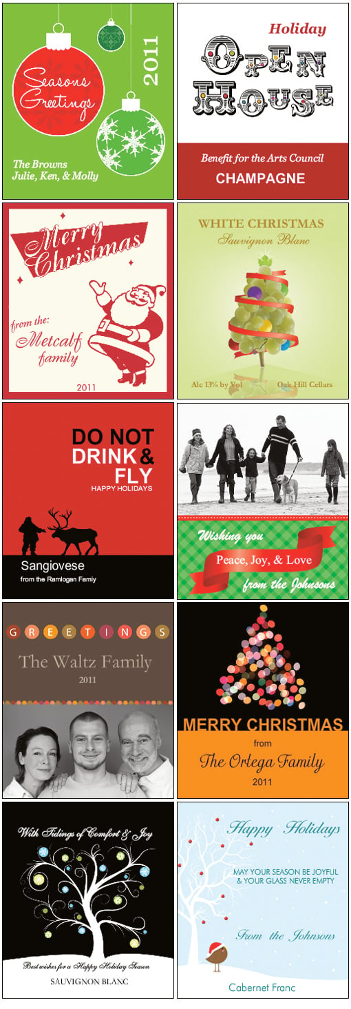 Custom Christmas and Holiday Wine Labels from Bottle Your Brand.com