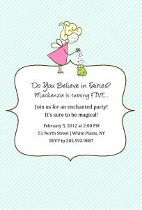 Custom Fairy Birthday Party Invitation and Labels