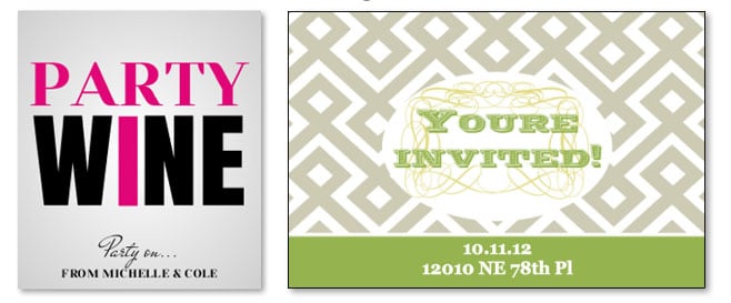 party wine labels