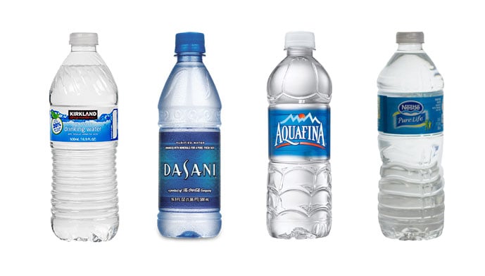 Water bottles come in all shapes even when they hold the same number of fluid ounces.