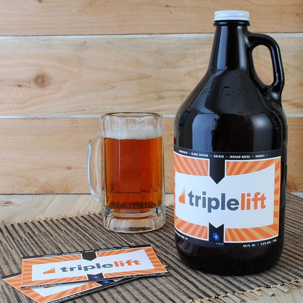 Custom growler labels are available in 4 inches high by 6 inches wide for home brewers.