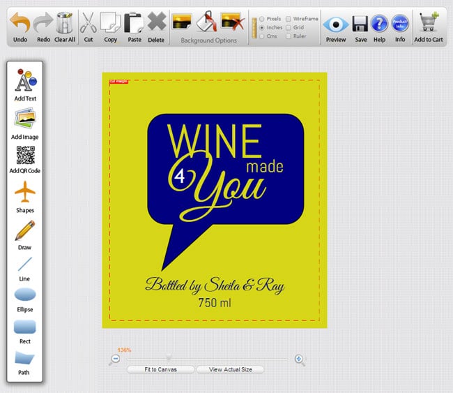 Make your own wine label online.