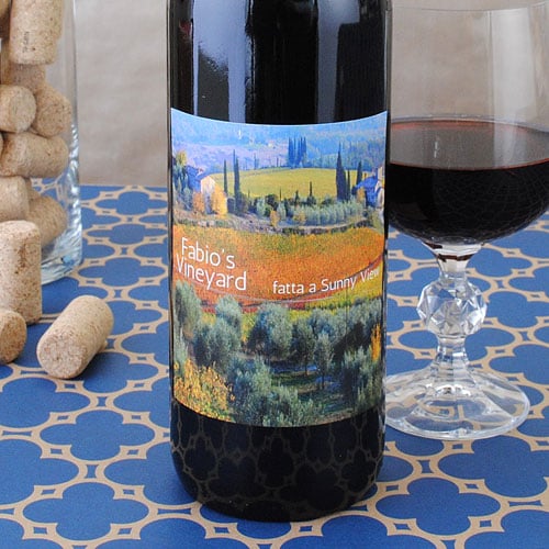 Photo turned into wine label.