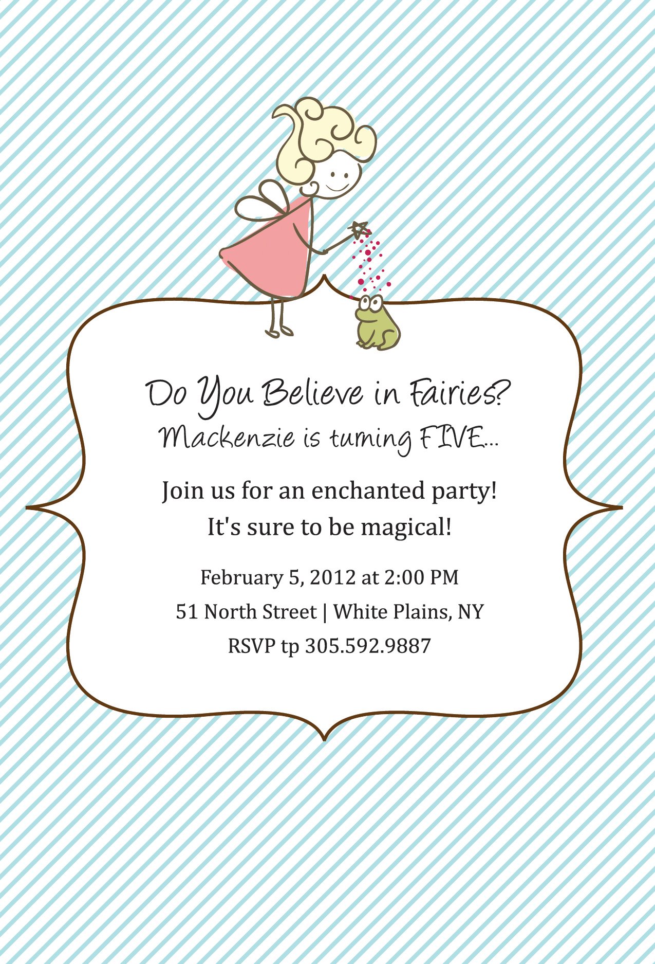 Custom Fairy Birthday Party Invitation With Matching Water Bottle Labels And Custom Label