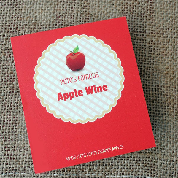 Template for apple wine label