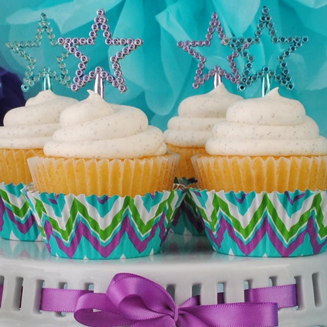 Cupcakes with star toppers.