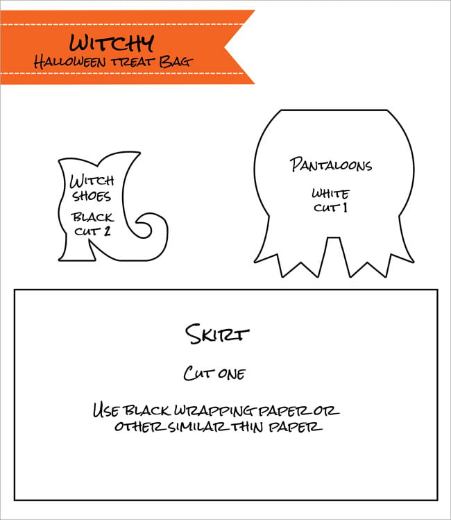 FREE DOWNLOAD - Templates for Witchy Halloween Treat Bags