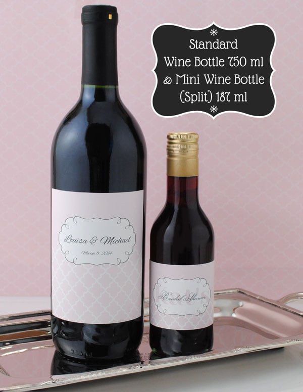 750 ml wine bottle with a 187 ml mini wine bottle.