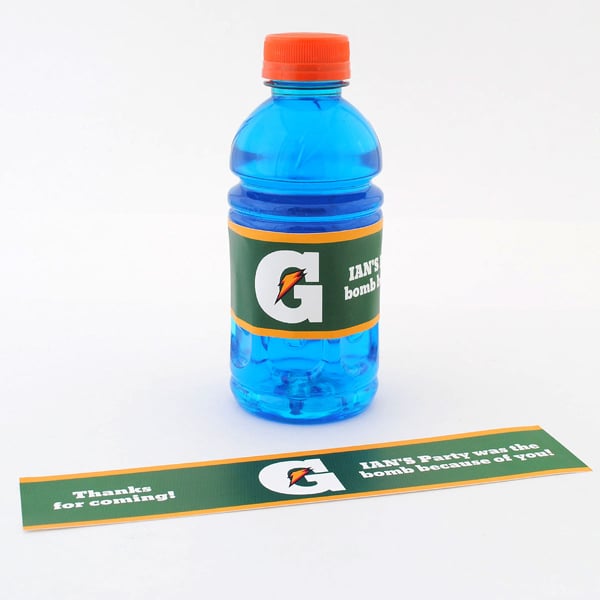 Label for a Sports Drink Bottle