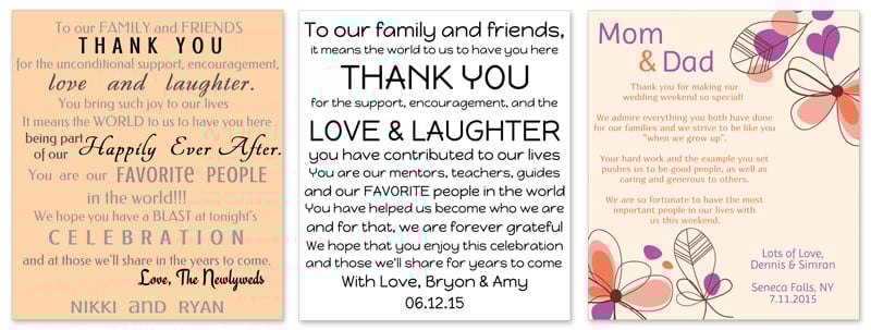 Unique wedding wine label ideas to say Thank You