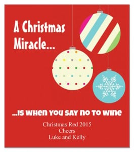 Funny saying for a Christmas wine label