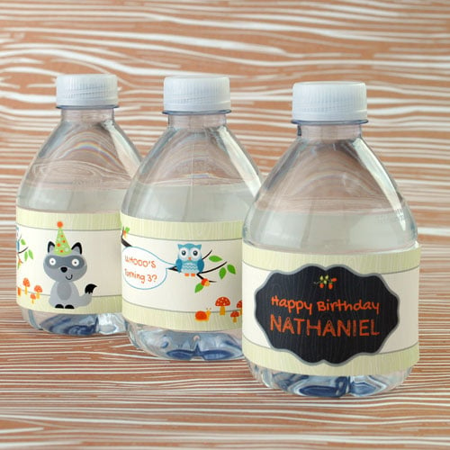 Idea for a Woodland Animals Water Bottle Label