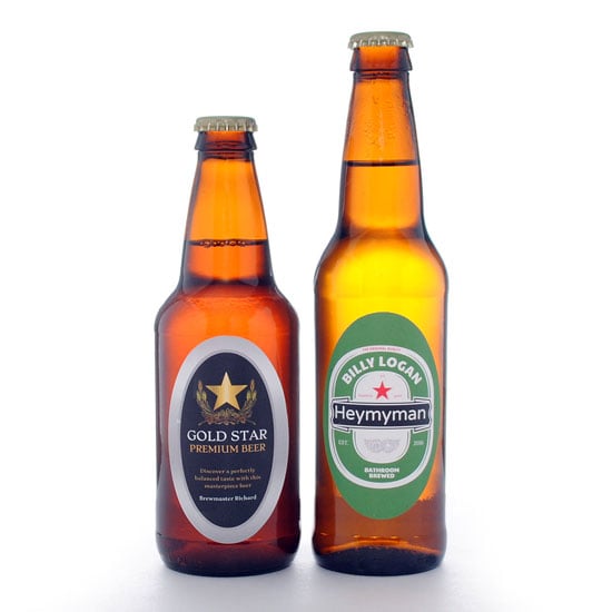 Oval Beer Labels on Multi Size Beer Bottles