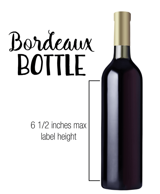 Choose the best wine label size for this wine bottle shape.