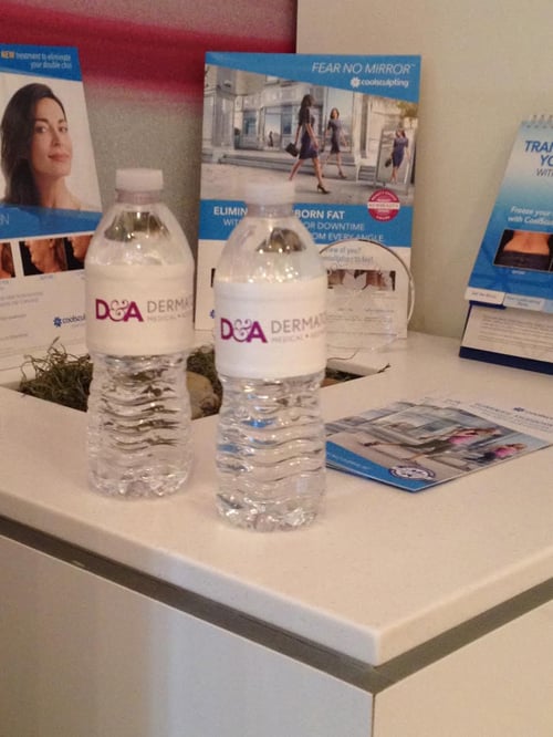 Bottles with custom branding for a doctors office