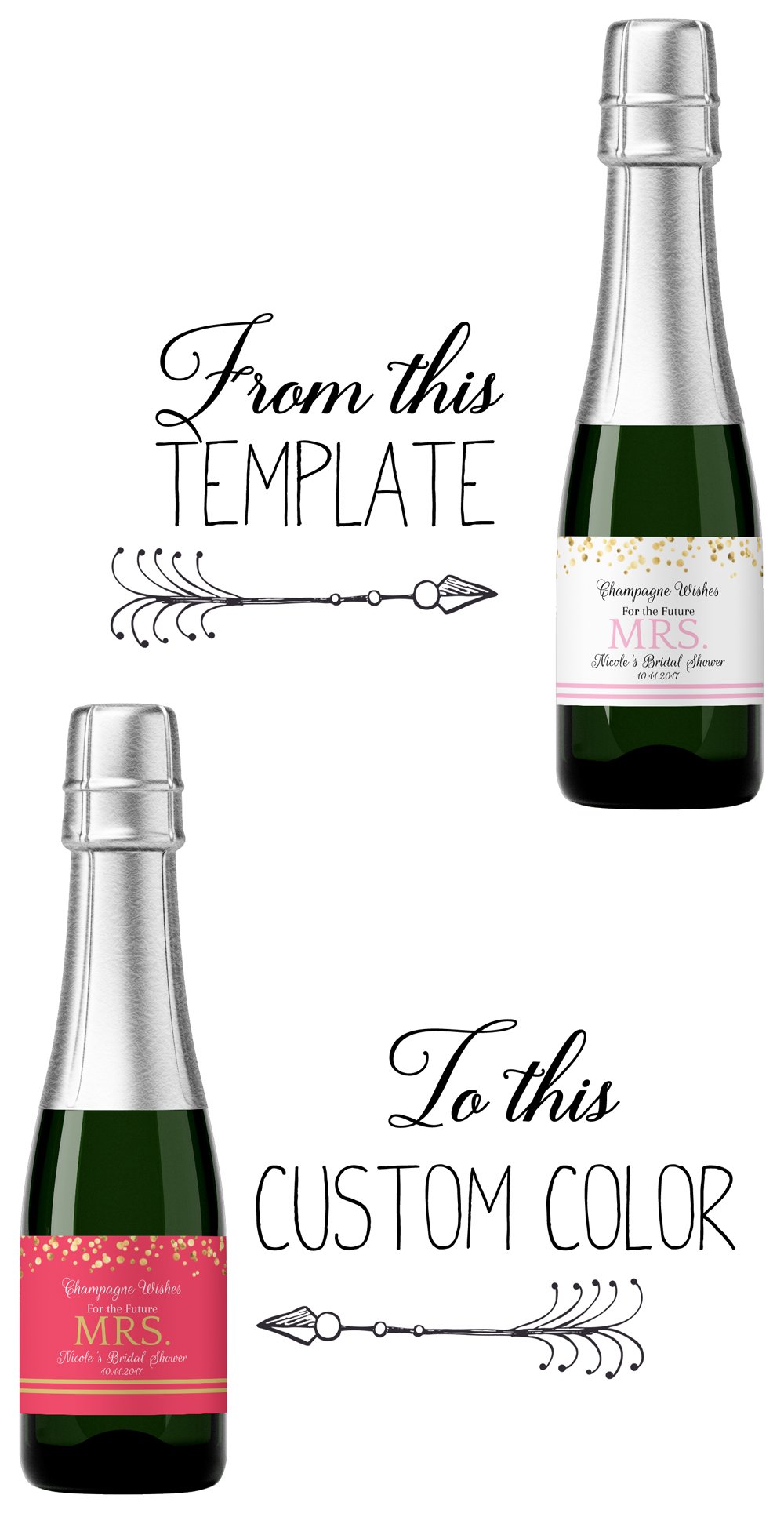 How to make a custom label from a template; step by step guide. With Free Wedding Wine Label Template