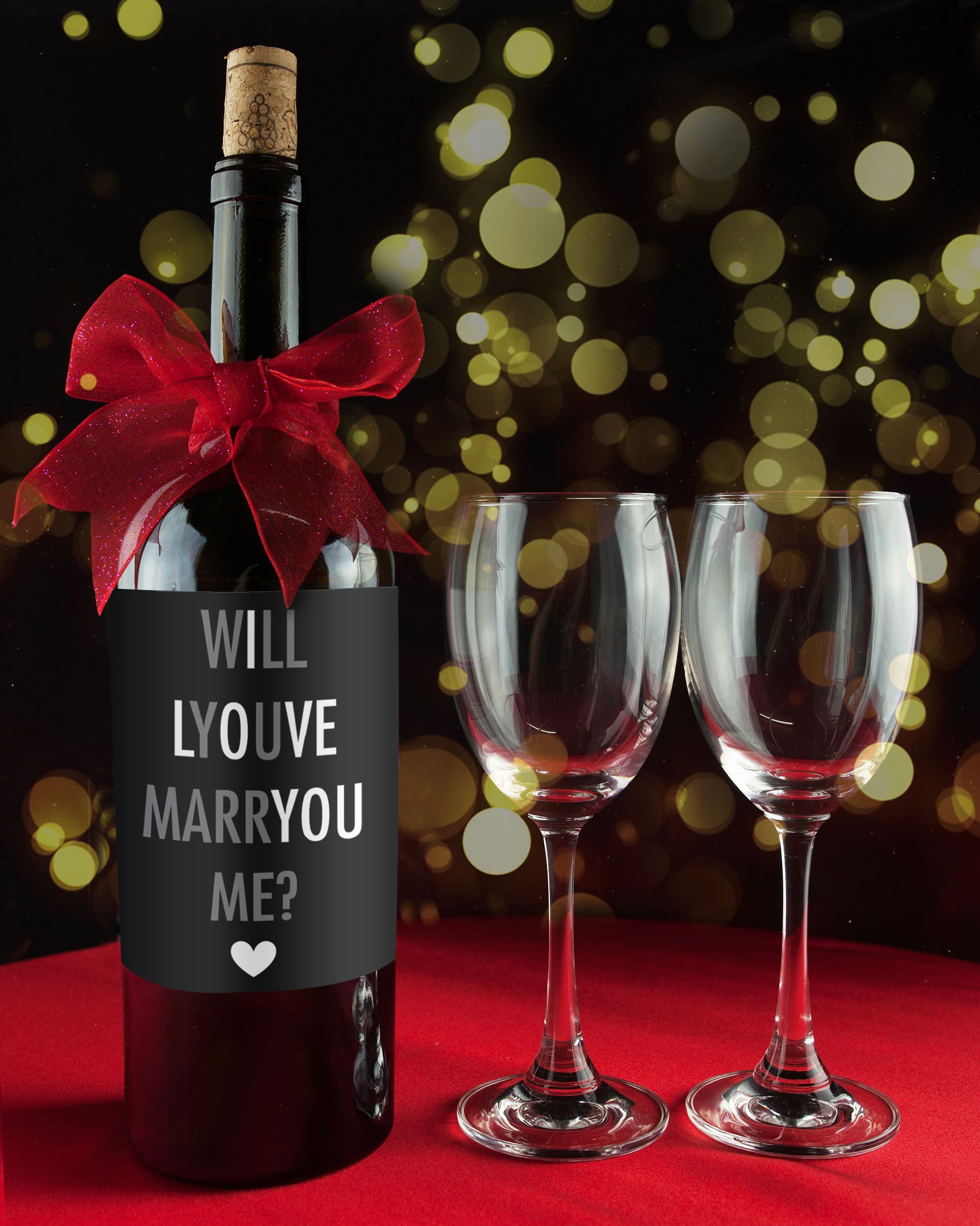 will you marry me bottle Personalised Champagne wine label Proposal idea