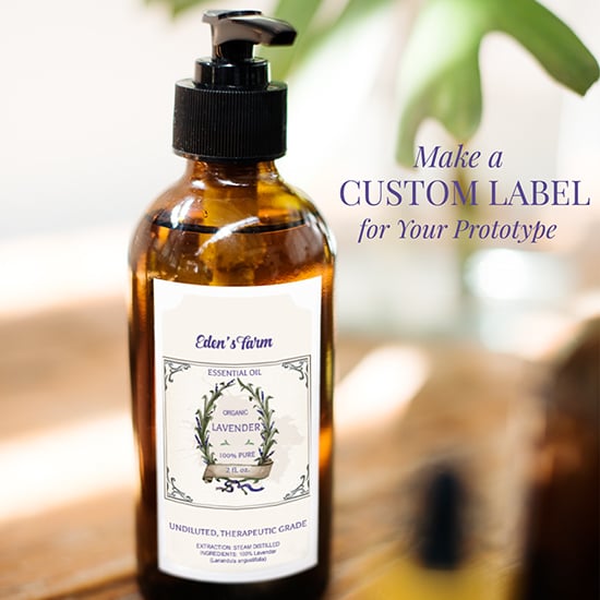Product prototype labels in small quantities, fast. Create your label and order online.