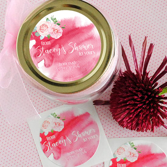 Sugar scrub favor stickers. Personalize yours online.
