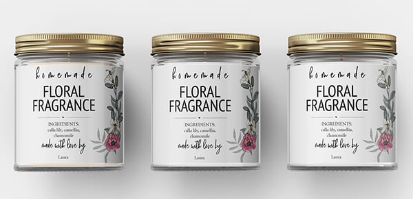 Candle label design Homemade scented candles custom packaging label template Labels for candle jars Candle packaging sticker