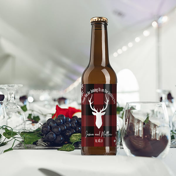Winter Wedding Favor Inspiration - Five Fabulous, Fast Ideas from Bottle Your Brand for personalized wedding beer labels.