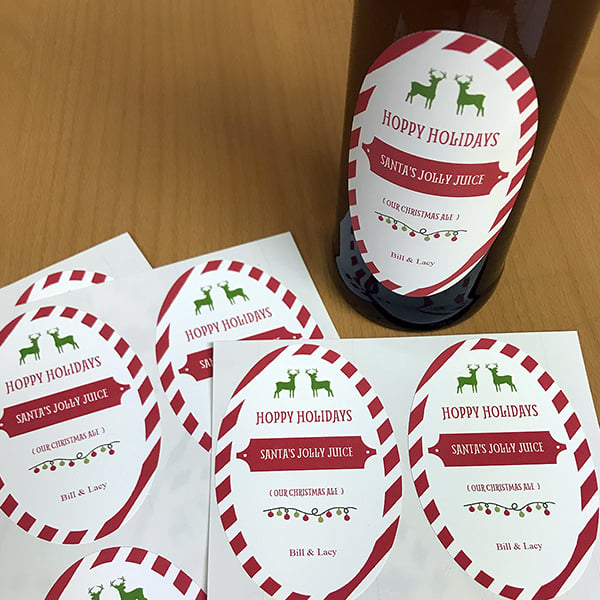 Make your home brewer a custom oval beer bottle label as a Christmas gift this year.