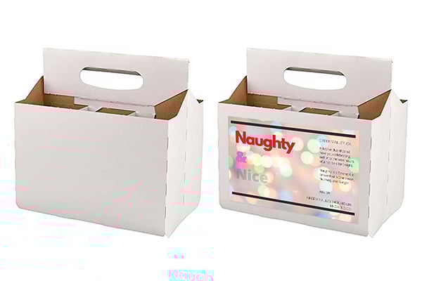 Make custom six pack carriers by adding a large 6 x 4 growler label.