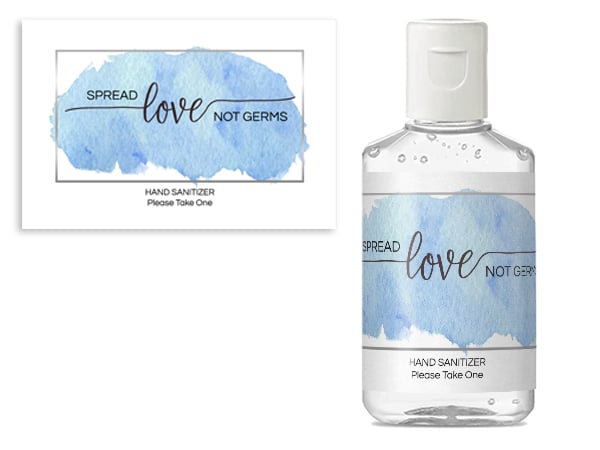 Spread Love Not Germs – Five Sayings for Wedding Hand Gel Favors