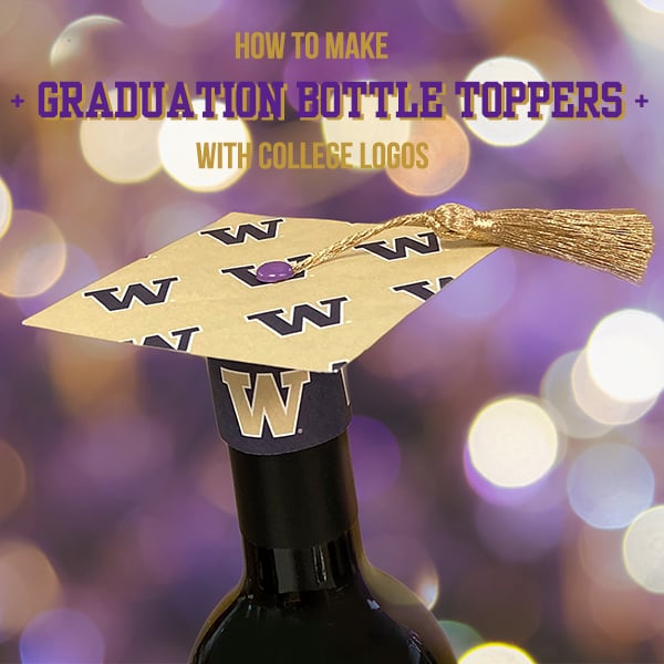 This DIY graduation party project is for graduation caps to put on bottles as decorative toppers.