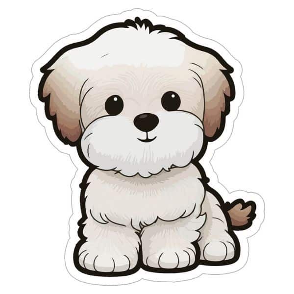 cute maltese puppy sticker
