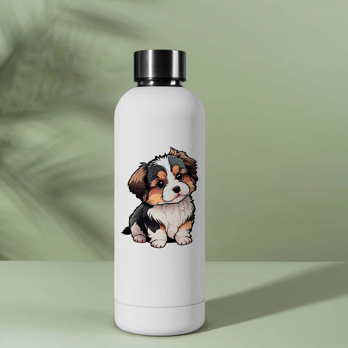 cute puppy water bottle sticker