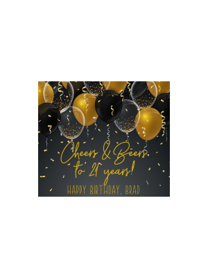 Black and Gold Balloons Beer Label