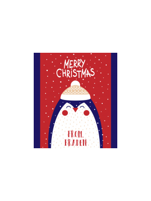 Christmas Penguin Cider Labels