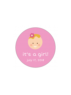 Baby Girl Circle Sticker