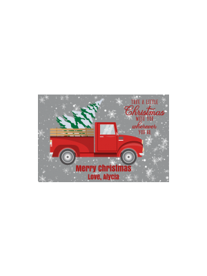 Retro Red Truck Christmas Gift Tag Sticker