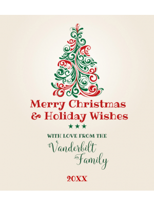 Holiday Wishes Wine Label