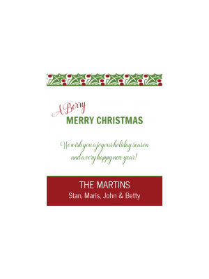 Berry Merry Christmas Wine Label