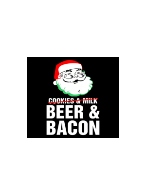 Beer And Bacon Santa Christmas Beer Label