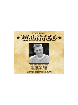 40th Birthday Wanted Beer Label