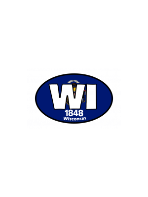 Wisconsin State Flag  Oval Stickers