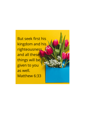 Matthew 6 But Seek First His Kingdom Square Sticker