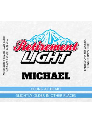 Retirement Light Beer Beer Label